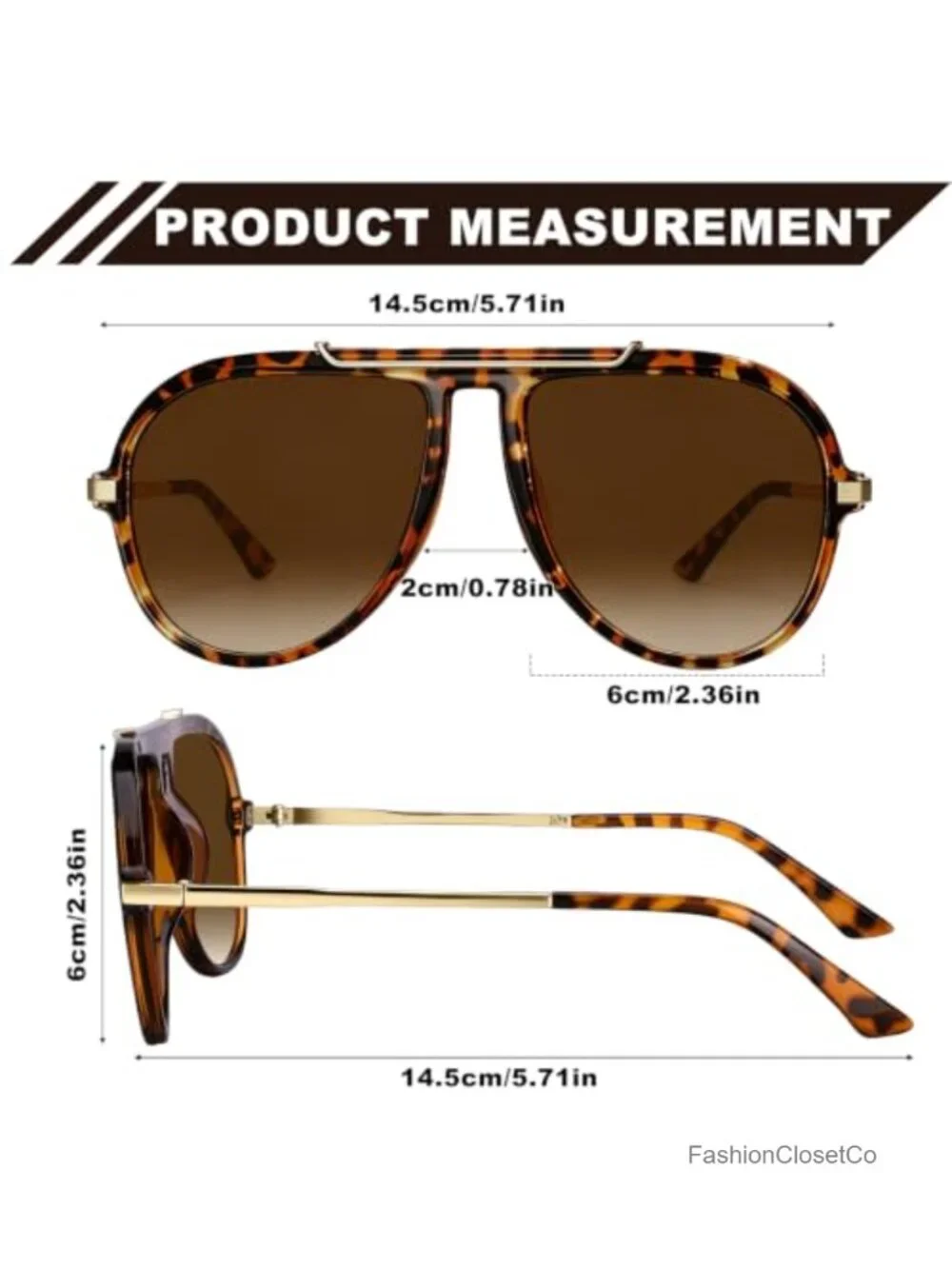 2 Pcs Oversized Square Sunglasses for Women Men Retro 70s Polarized UV400
